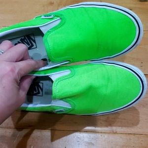 Vans slip on lime green